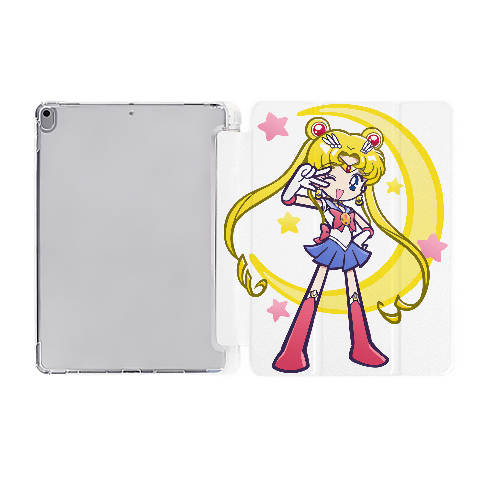 （画像用） 美少女戦士セーラームーン 月野 うさぎ つきの うさぎ Sailor Moon Tsukino Usagi IPad ケース ペン収納付き 三つ折りスタンド PUレザー×シリコン 対応機種9.5/10.5/10.9インチ